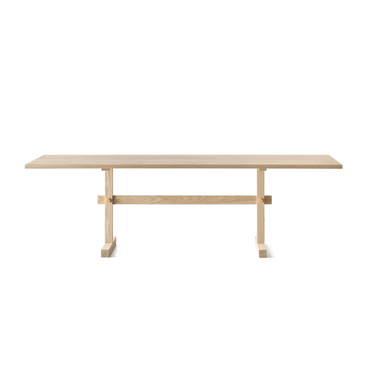 Gaspard 240 Dining Table / Oak Light / Brass