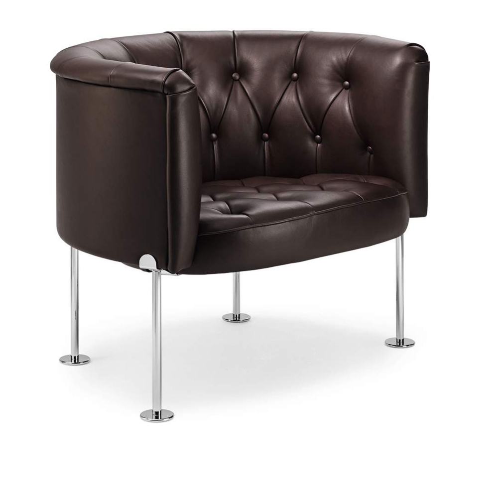 Haussmann Armchair 310-10, Polished Chrome-Plated, Leather Cat. 40 Sel
