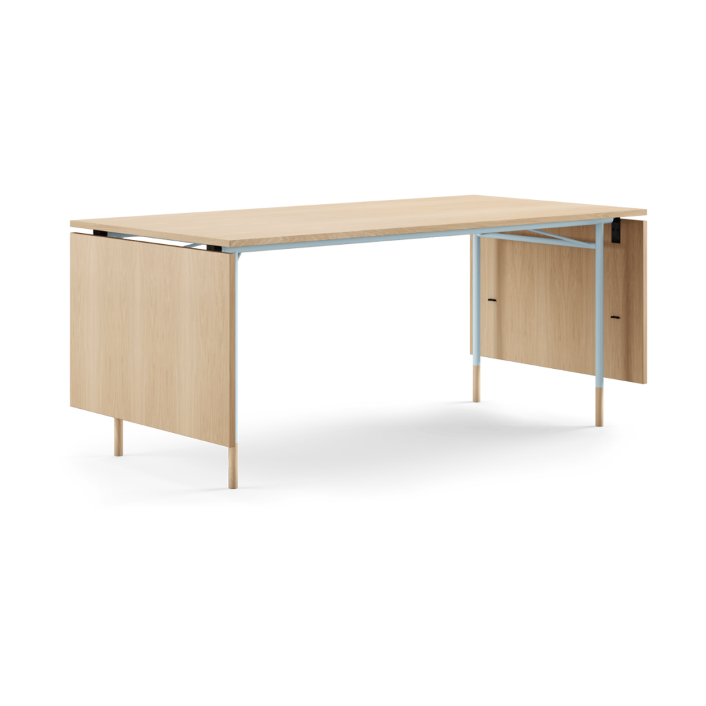 House of Finn Juhl Nyhavn Dining Table matbord med klaffar Ljus ek-ljusblå ben