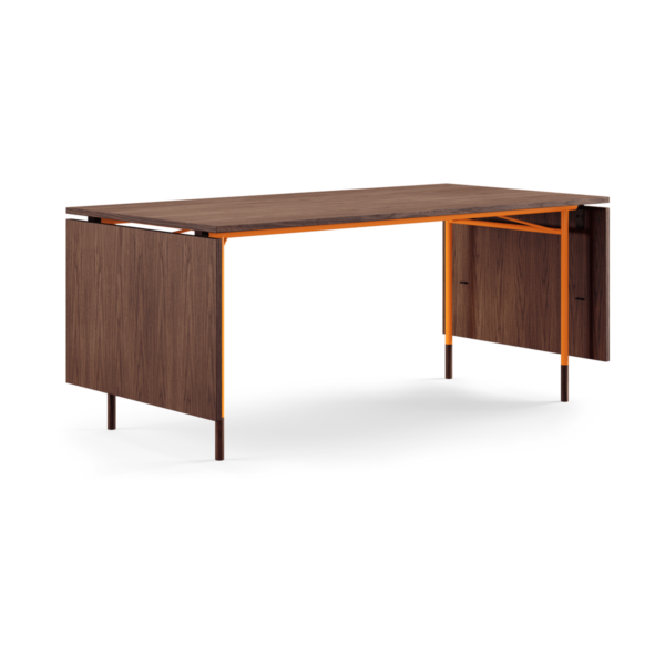 House of Finn Juhl Nyhavn Dining Table matbord med klaffar valnöt-orange stål