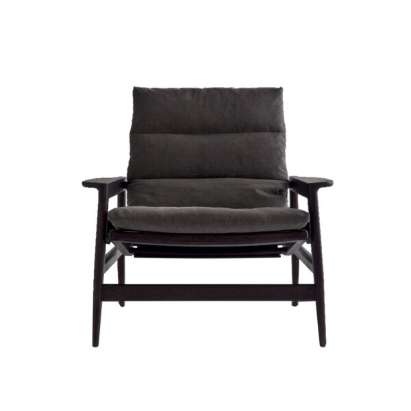 Ipanema Armchair Black Elm, Belt Hide Avorio 28, Cushion Upholstery Fa