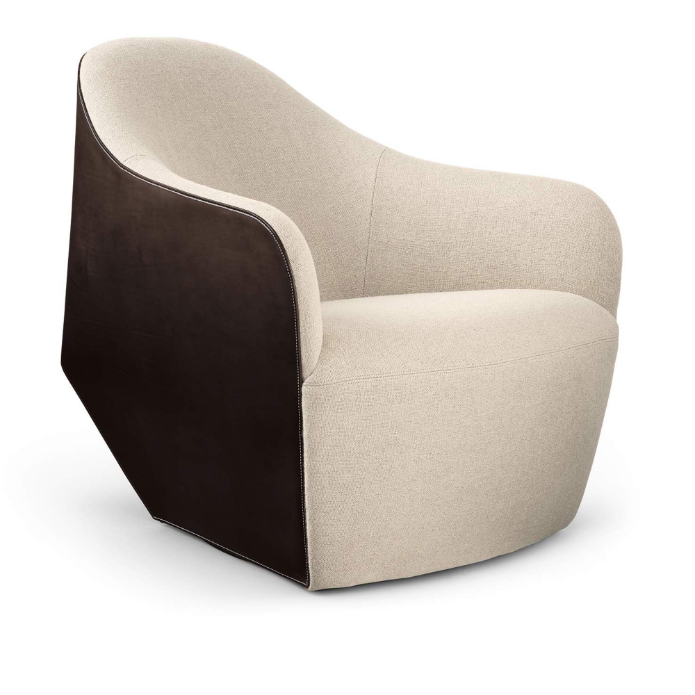 Isanka Chair2-10 C, Leather Saddle Coffee, Fabric Cat. 32 Harald 2