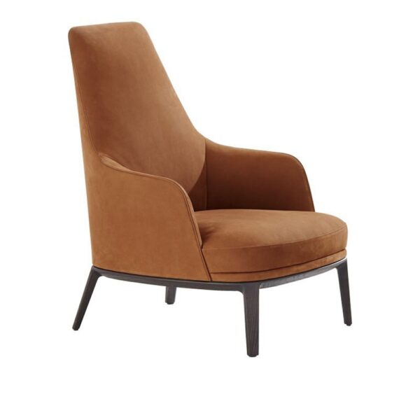 Jane Lounge Armchair Black Elm Base, Upholstery In & Out Structure