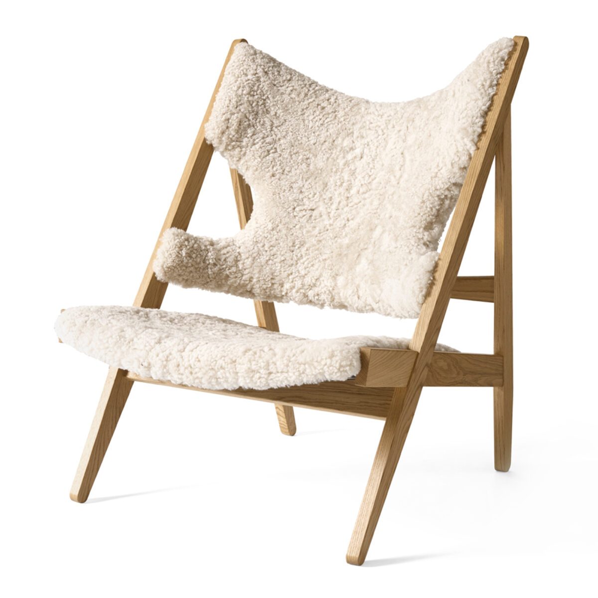 Knitting Lounge Chair Sheepskin Natural Oak / natur