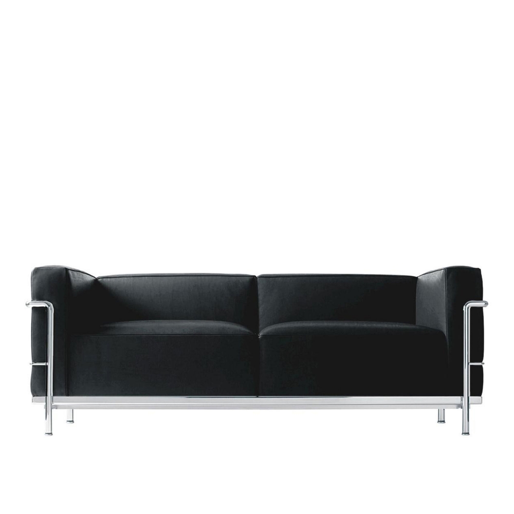 LC3 2-Seater Sofa Chrome Frame, Polyester Padded, SavanaE390