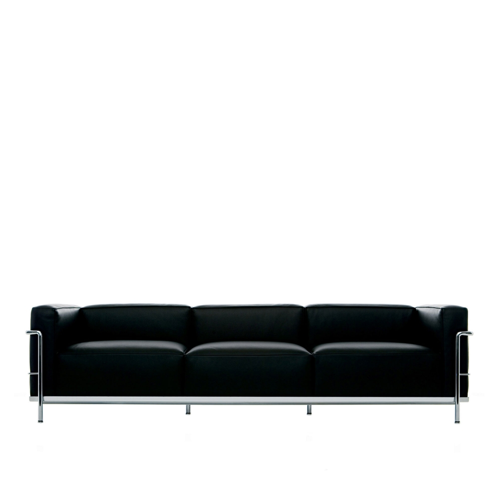 LC3 3-Seater Sofa Chrome Frame, Polyester Padded, SavanaE390