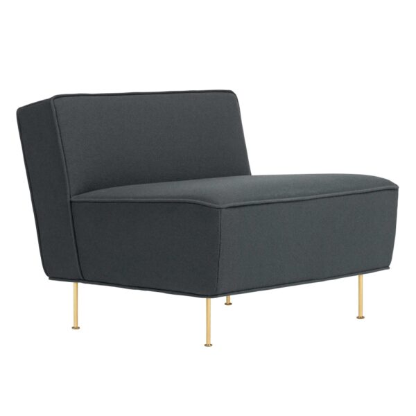 Modern Line Lounge Chair - Low, Tyg: Kat. 3 - Gubi Velvet (Velutto) -