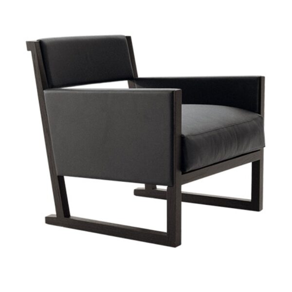 Musa Armchair, Brushed Black Oak, Leather Cat. Alfa, Alfa 102