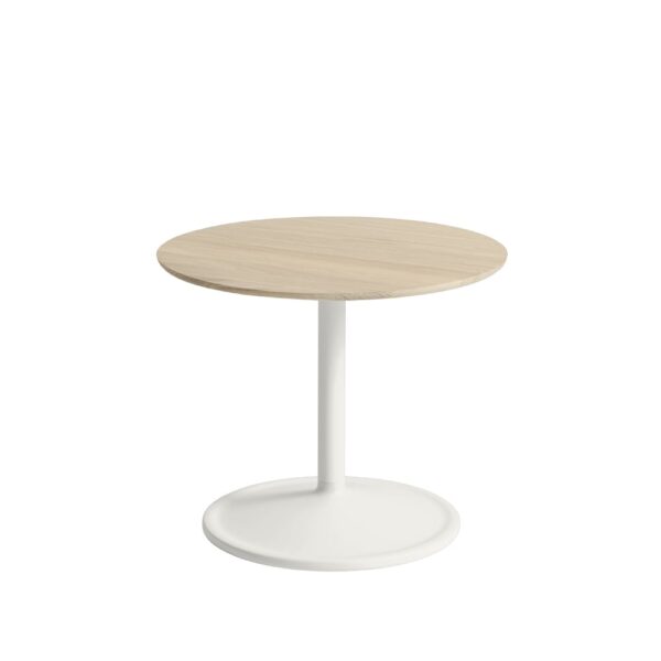 Muuto Soft sidobord Ø48cm Solid oak-Off white H: 40 cm