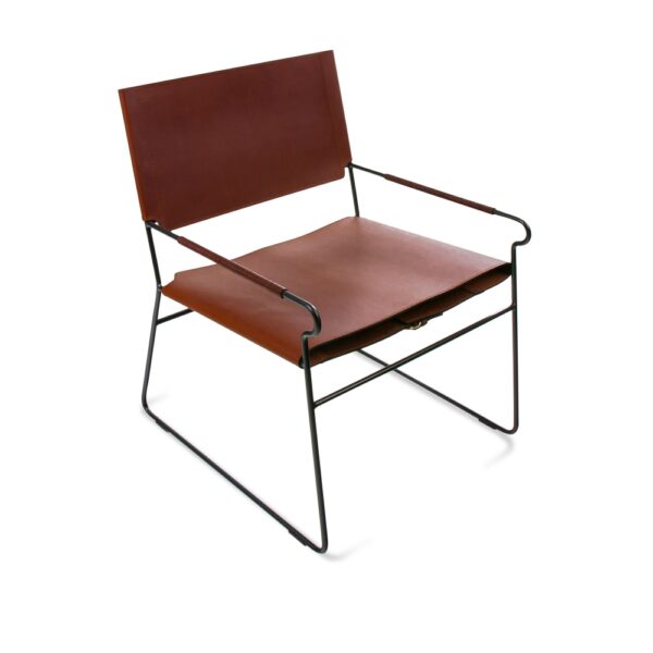 Next Rest, Black Steel Frame, Leather: Cognac