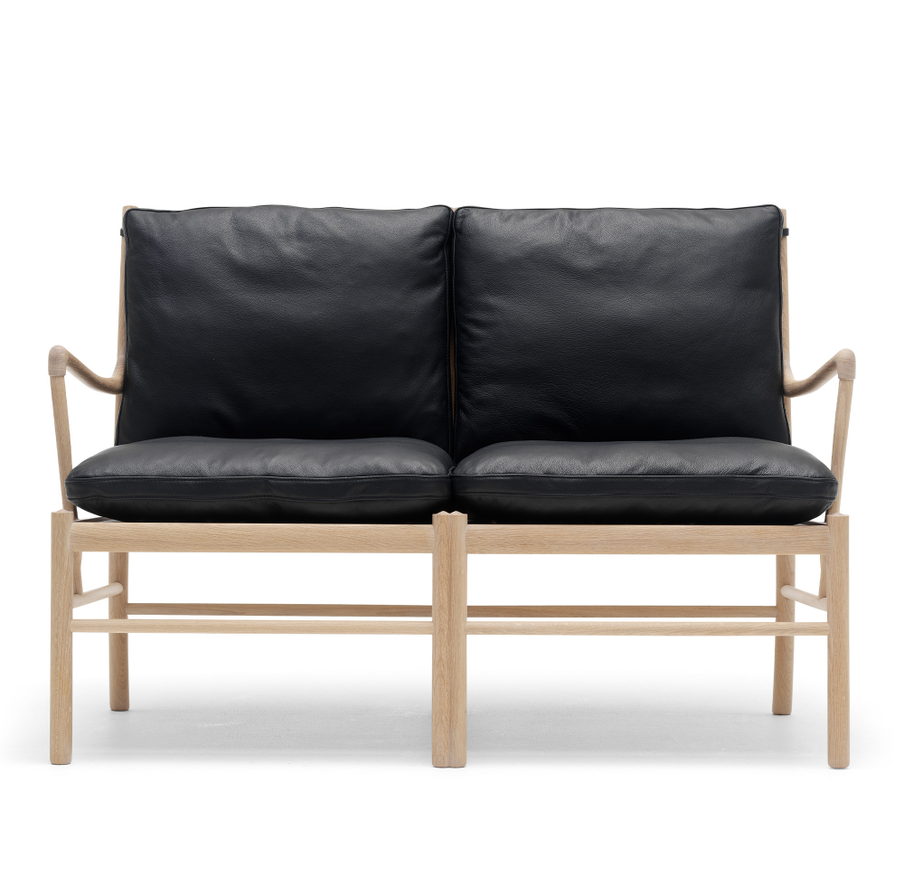 OW149-2 - Colonial Sofa, Oljad Ek, Lädergrupp B Thor - 301