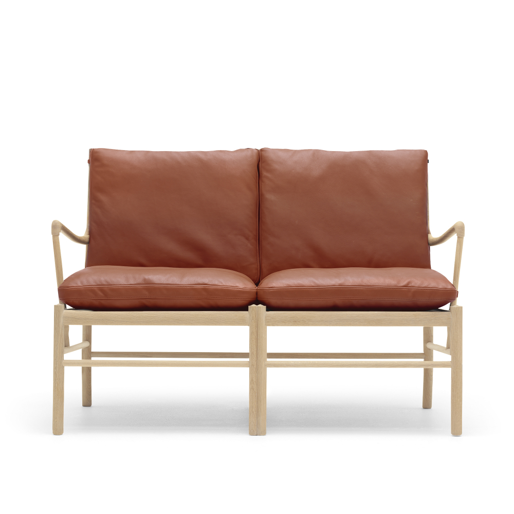 OW149-2 - Colonial Sofa, Tvålad Ek, Lädergrupp C Sif - 92