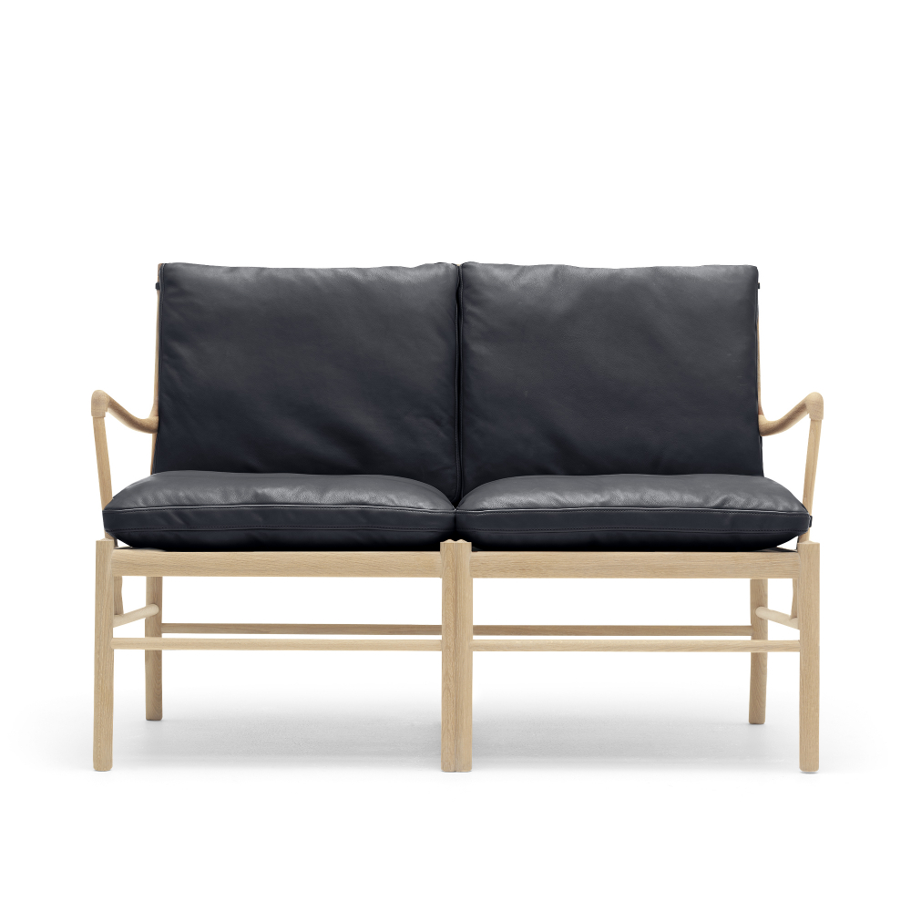 OW149-2 - Colonial Sofa, Tvålad Ek, Lädergrupp C Sif - 98
