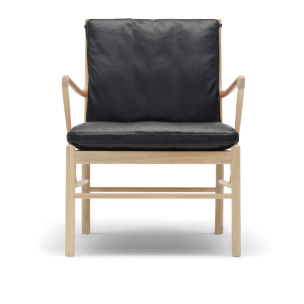 OW149 - Colonial Chair, Tvålad Ek, Lädergrupp B Thor - 301