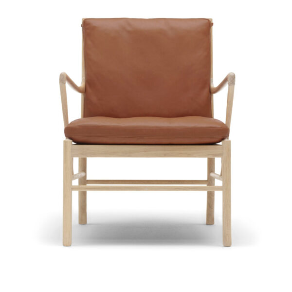 OW149 - Colonial Chair, Tvålad Ek, Lädergrupp B Thor - 307