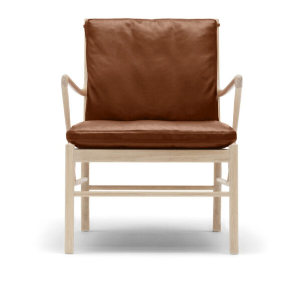 OW149 - Colonial Chair, Vitoljad Ek, Lädergrupp B Thor - 307