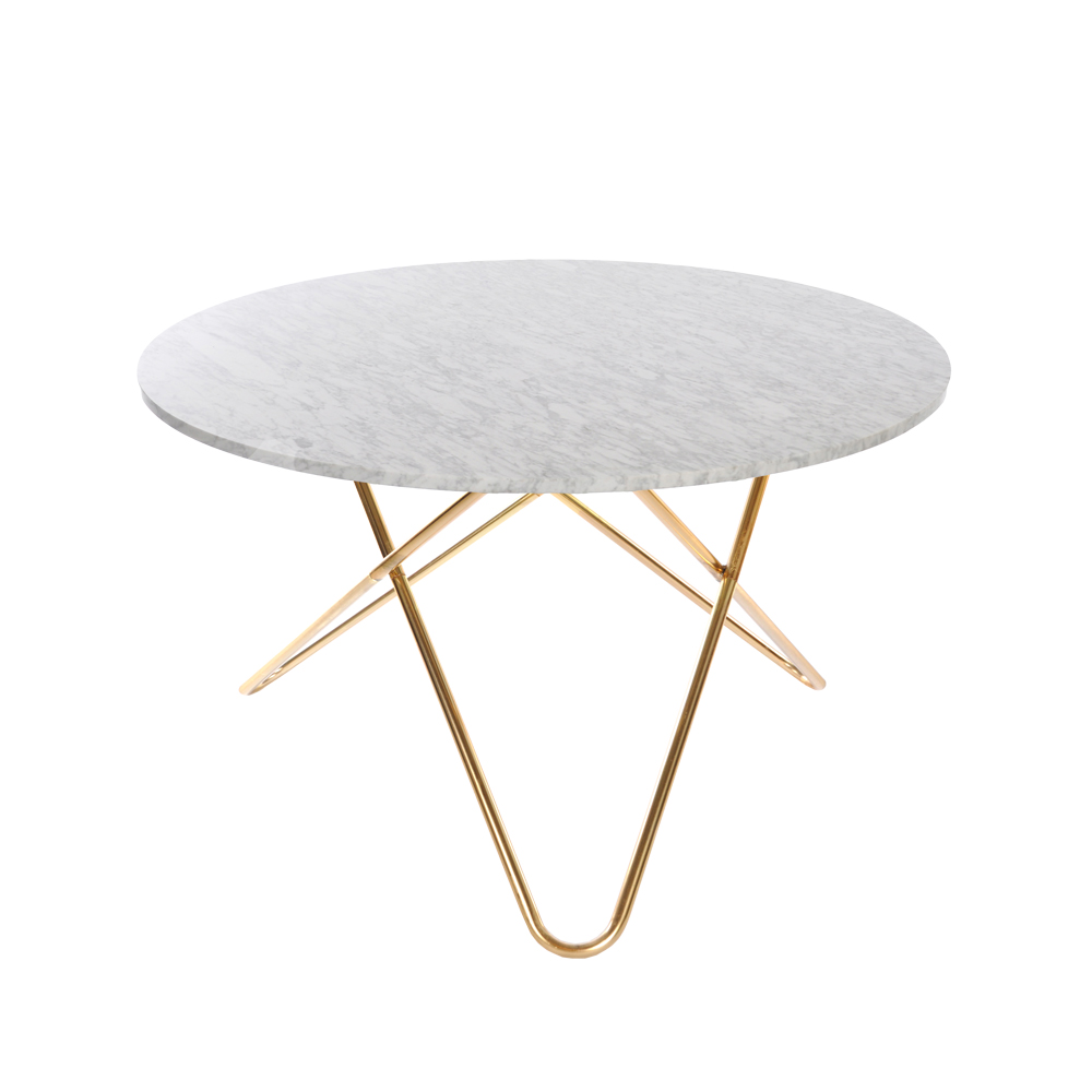 OX Denmarq Big O Table matbord marmor carrara, mässingsstativ