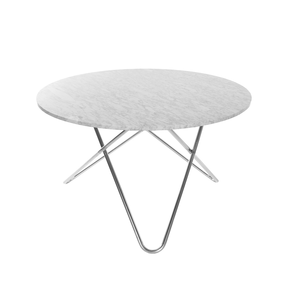 OX Denmarq Big O Table matbord marmor carrara, rostfritt stativ