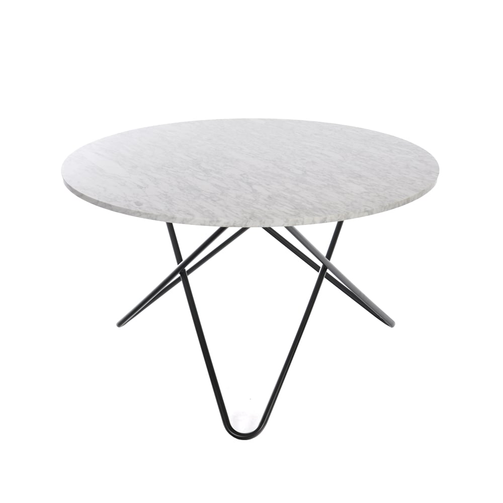 OX Denmarq Big O Table matbord marmor carrara, svart stativ