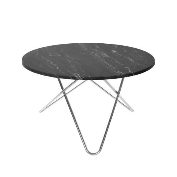 OX Denmarq Big O Table matbord marmor marquina, rostfritt stativ