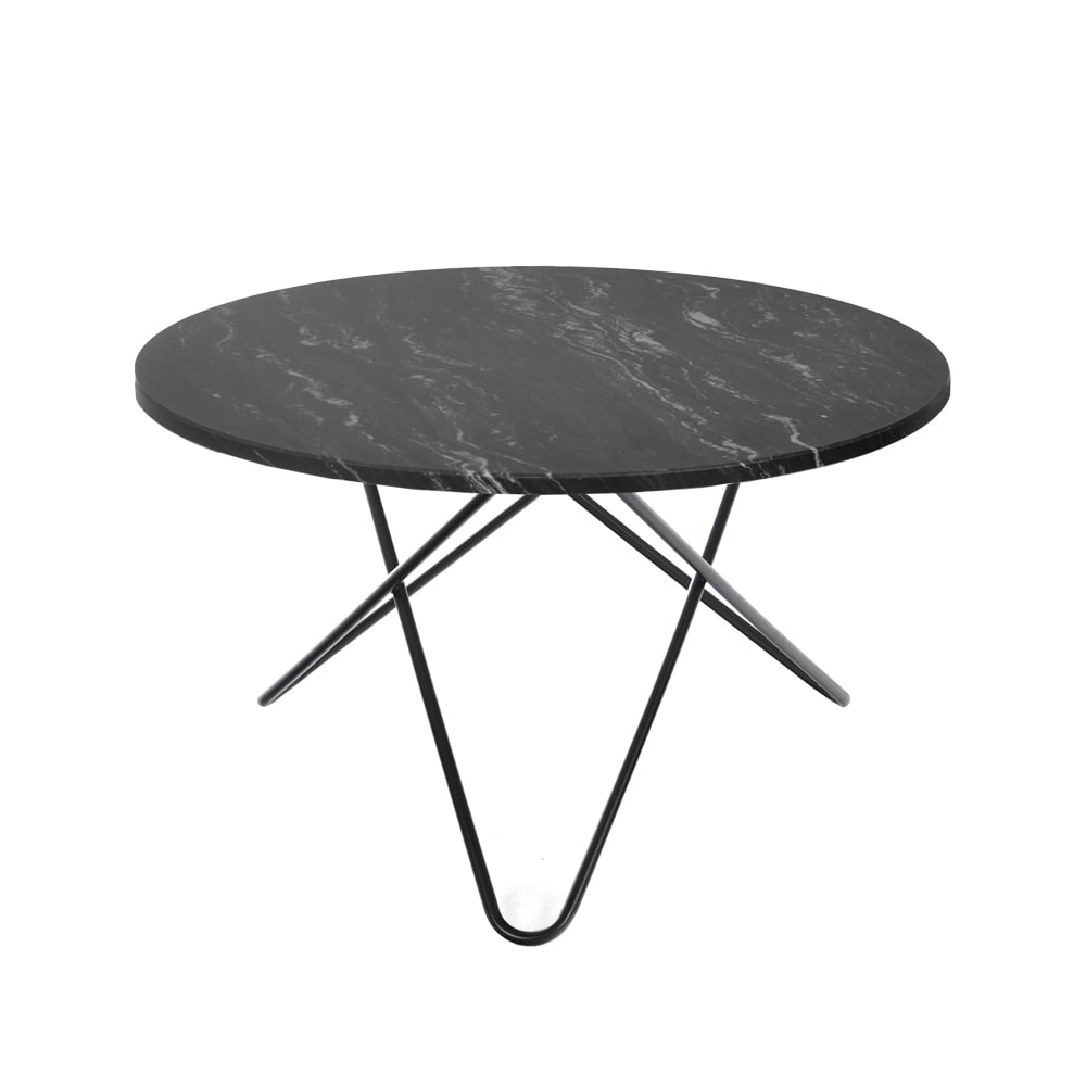 OX Denmarq Big O Table matbord marmor marquina, svart stativ
