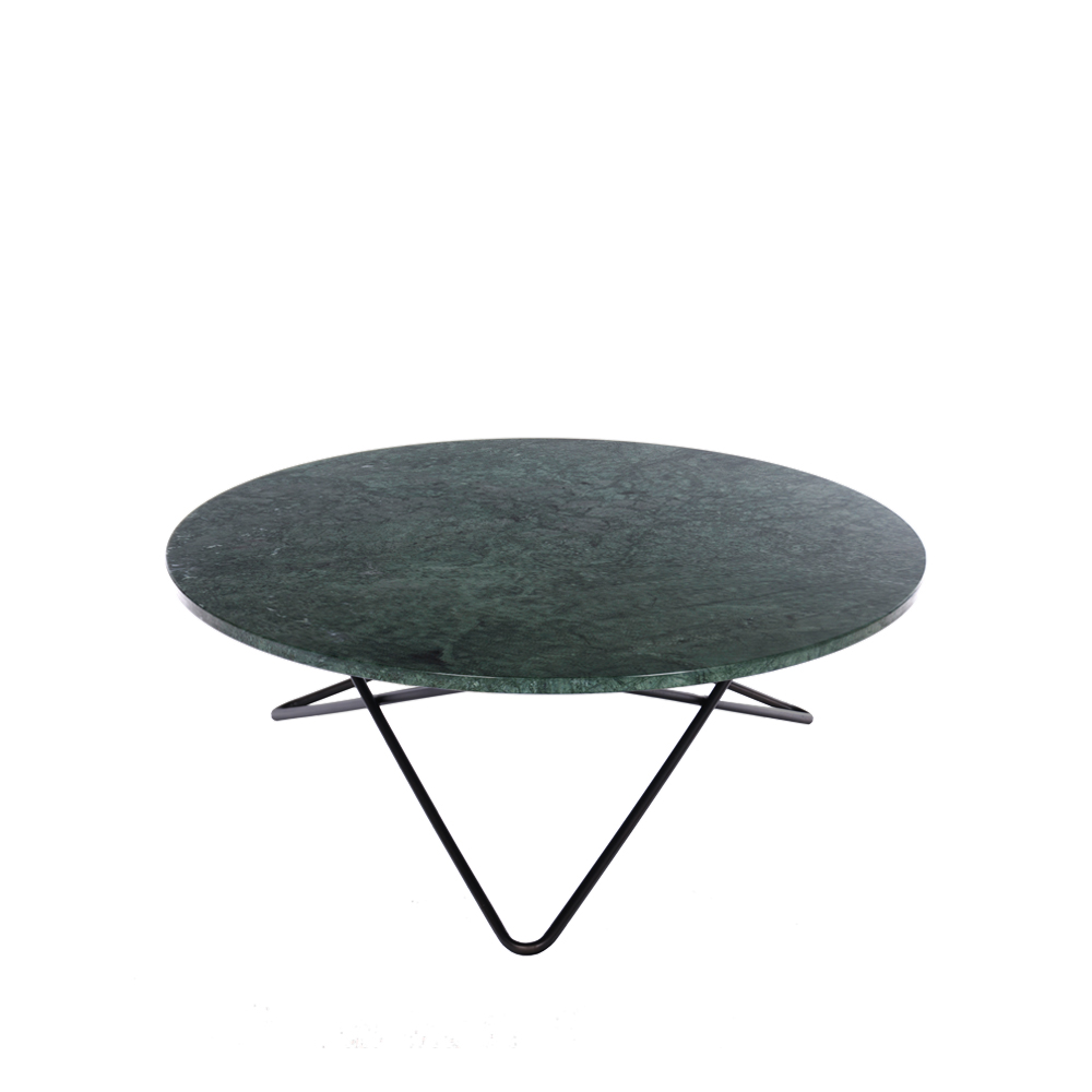 OX Denmarq Large O Table soffbord marmor indio, svartlack stativ
