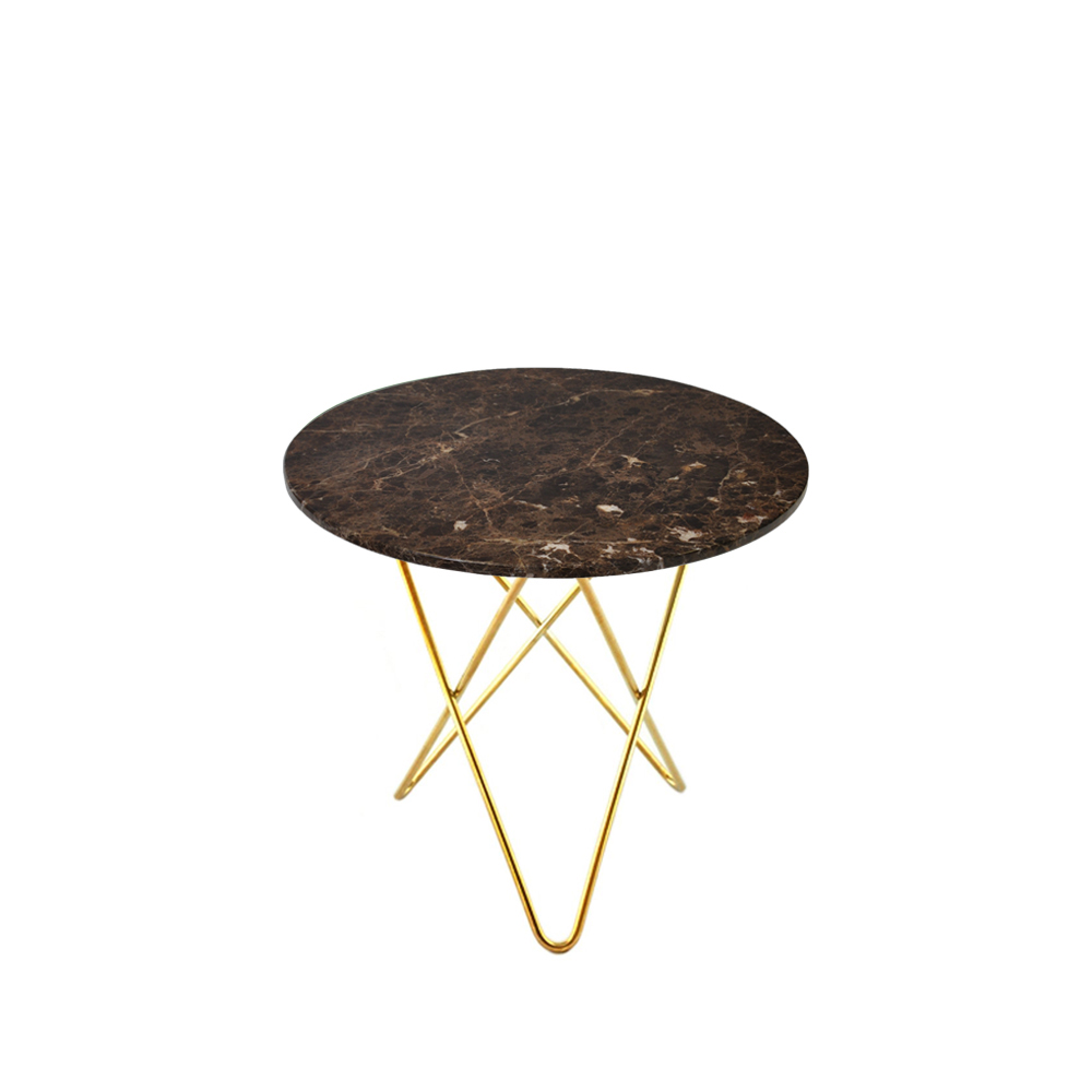 OX Denmarq Mini O Table soffbord brun, mässingstativ