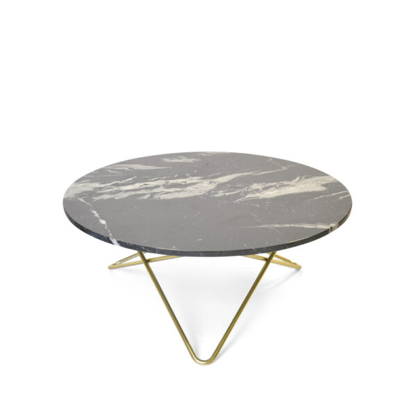 OX Denmarq O Table soffbord marmor svart, mässingsstativ