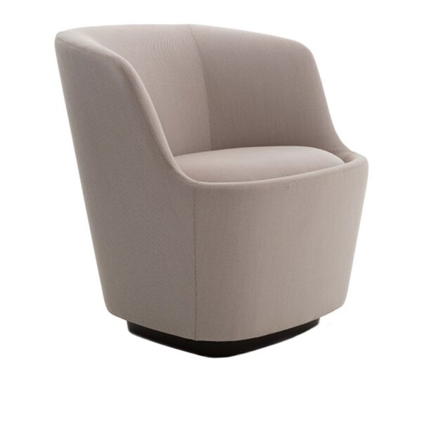 Orla Small Armchair, Matt Black Base, Fixed Upholstery, Fabric Cat. A,