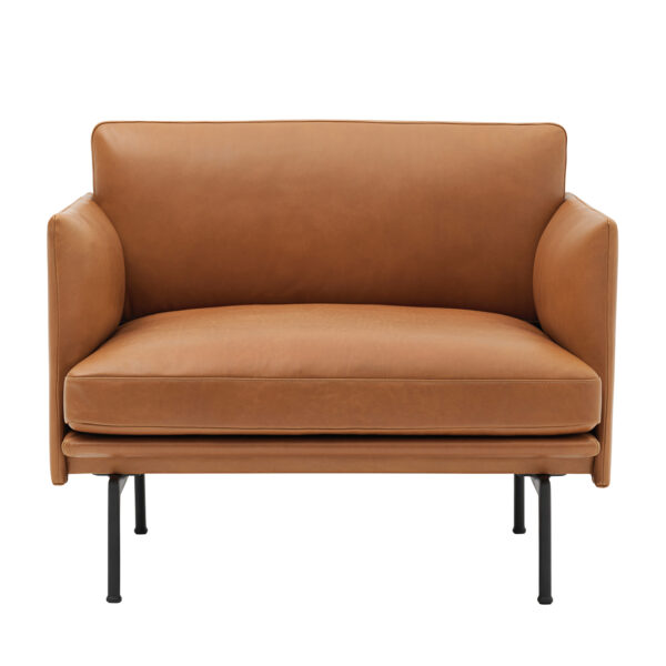 Outline Chair / Black Base Refine Leather Cognac