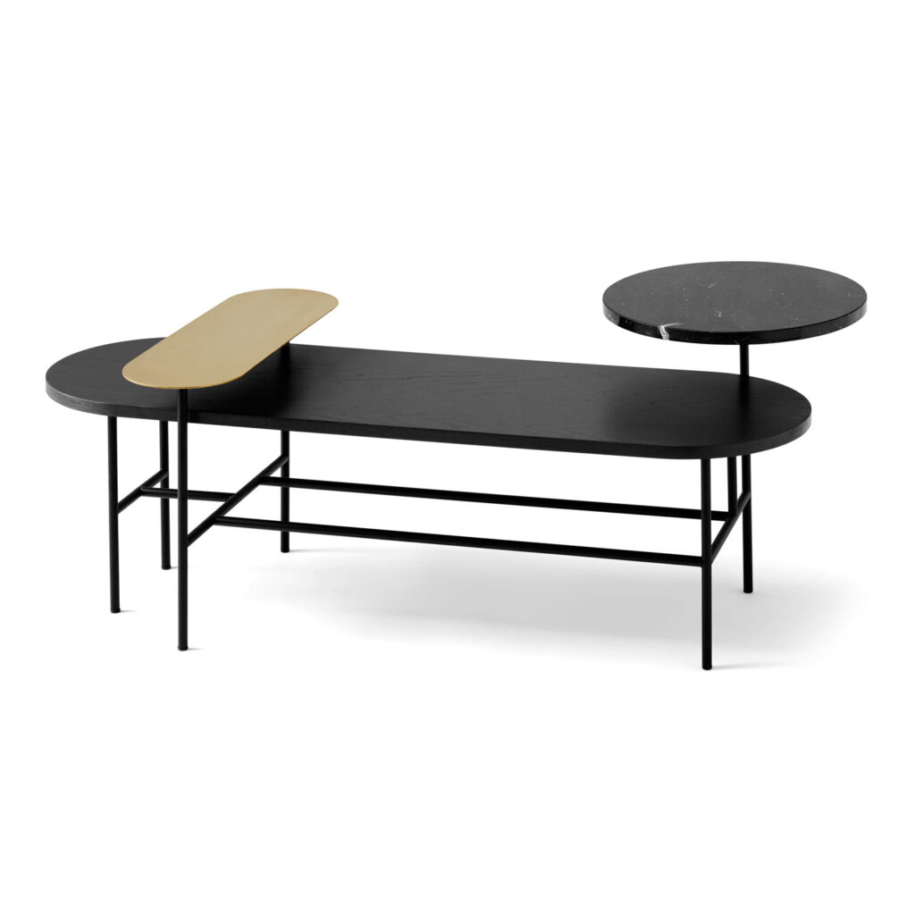 Palette Table JH7 Brass / Nero Marquina / Black Lacquered Ash