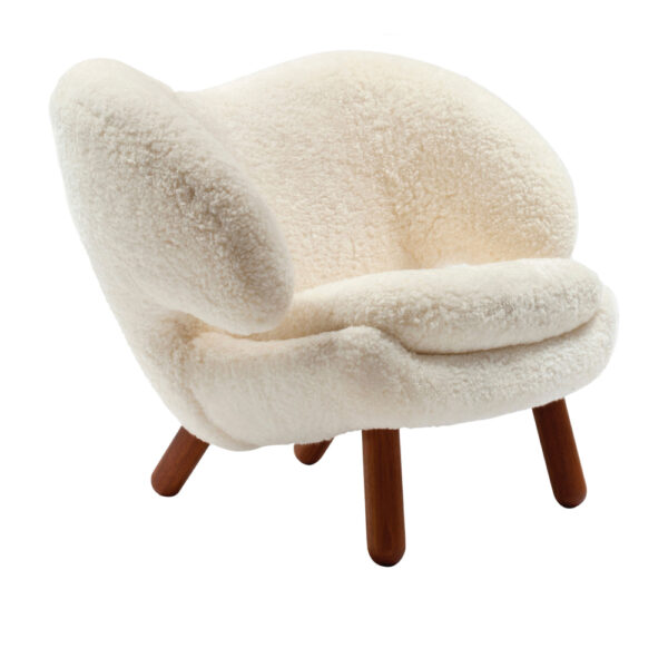 Pelican Chair, Walnut, Skandilock Sheepskin 02 Offwhite