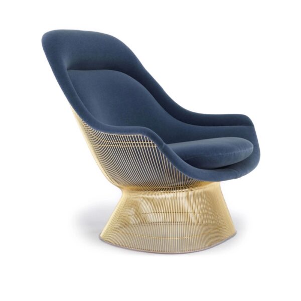 Platner Easy Chair, 18k gold plated, Tyg: Kat. B - Knoll Velvet - K784