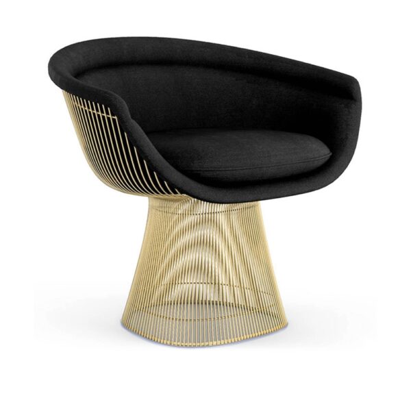 Platner Lounge Chair - 18k guld, Tyg: Kat. B - Knoll Velvet - K78448