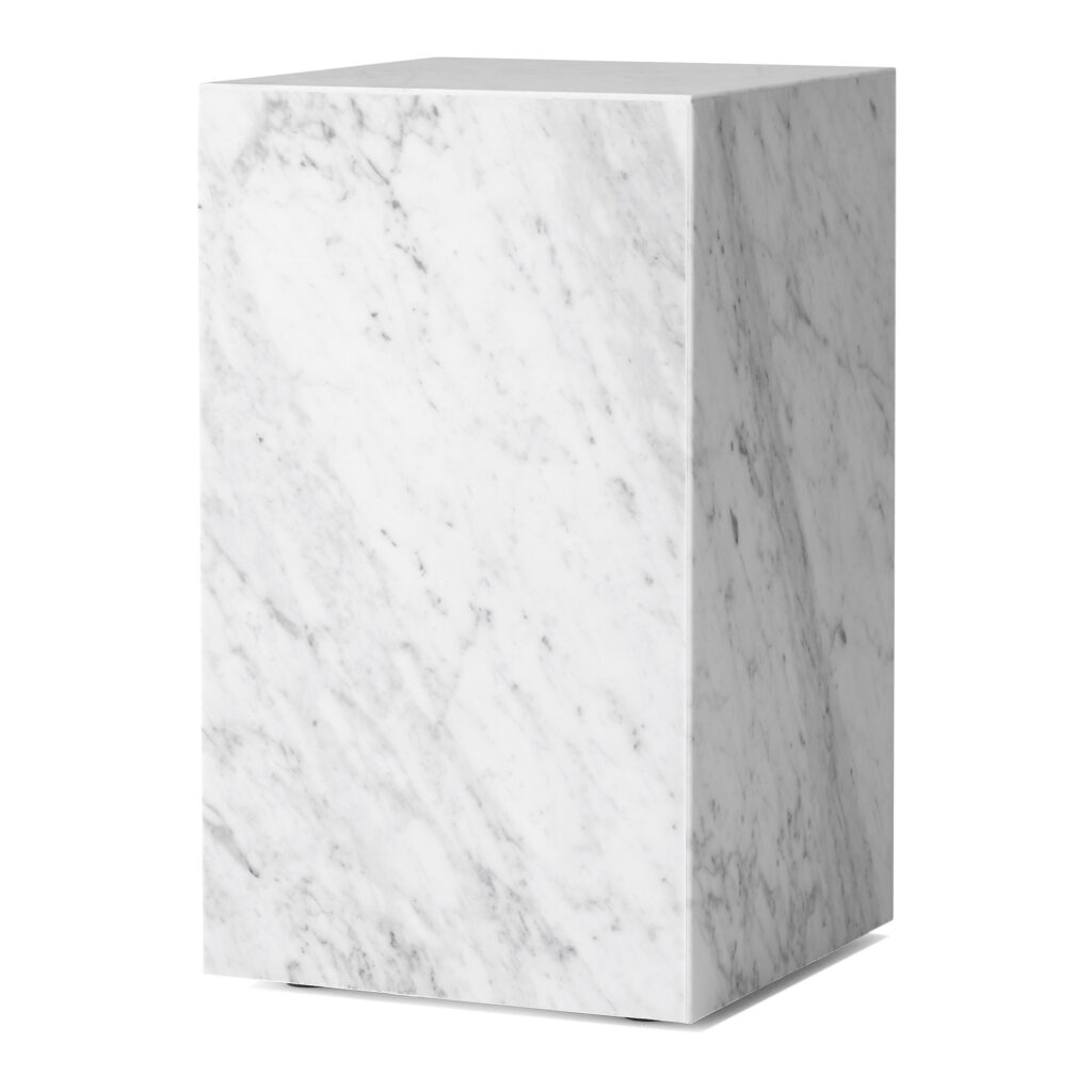 Plinth Tall White Marble