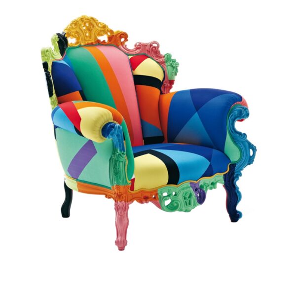 Proust Geometrica Armchair,Painted Structure/Cover, Fixed Multicolor C