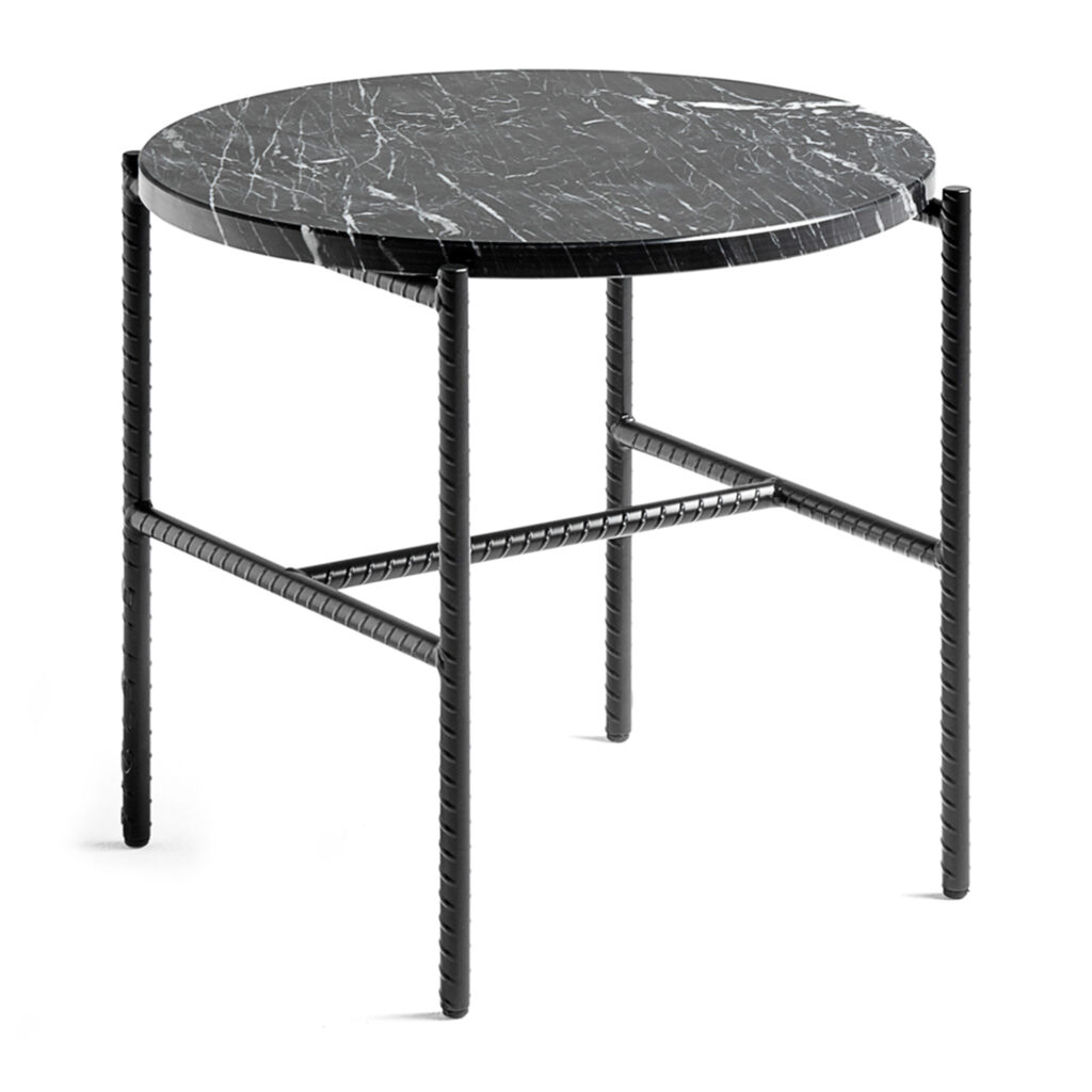 Rebar Side Table Ø45 cm Marble Top