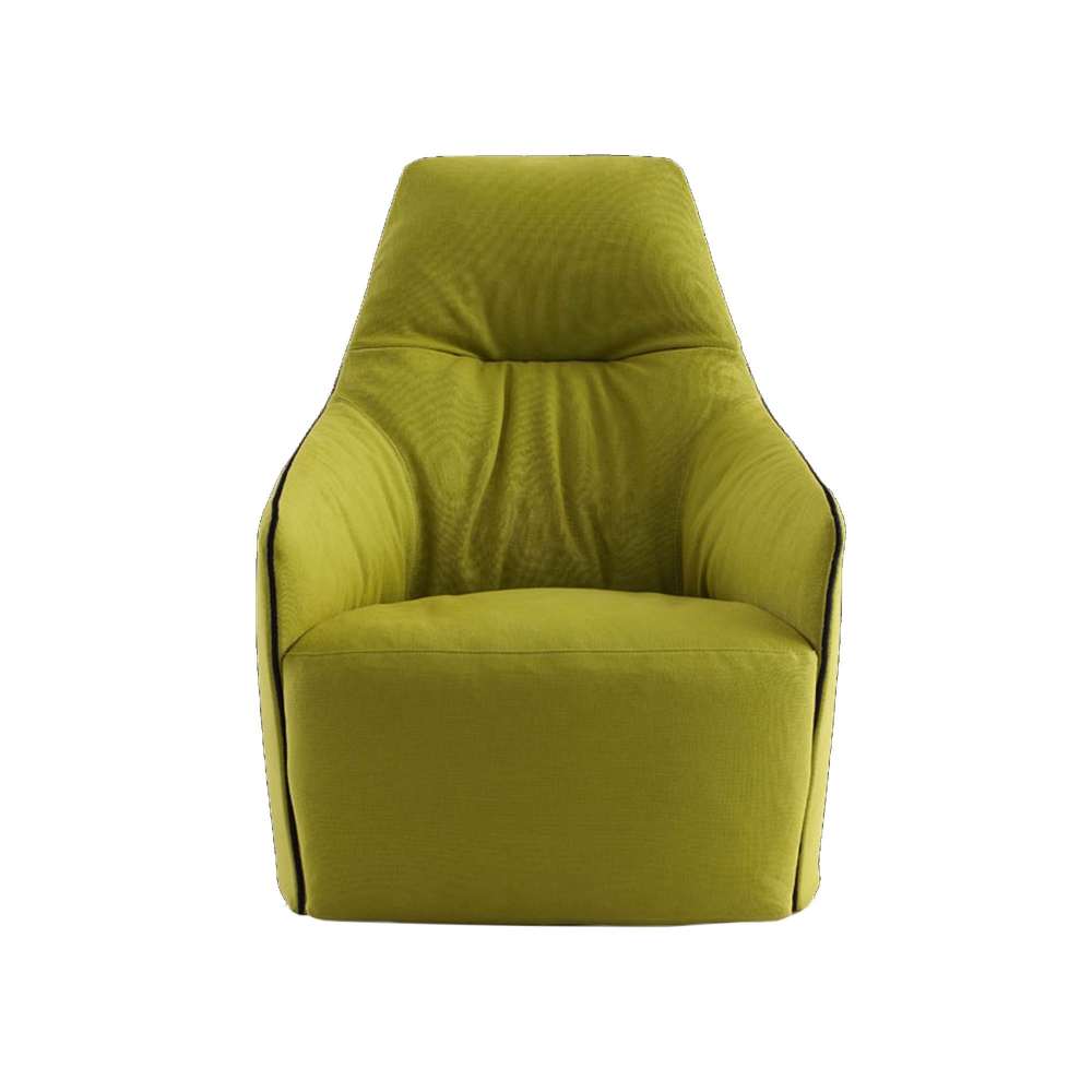 Santa Monica Lounge Armchair Swivel, Upholstery Fabric Cat. B Eraclea