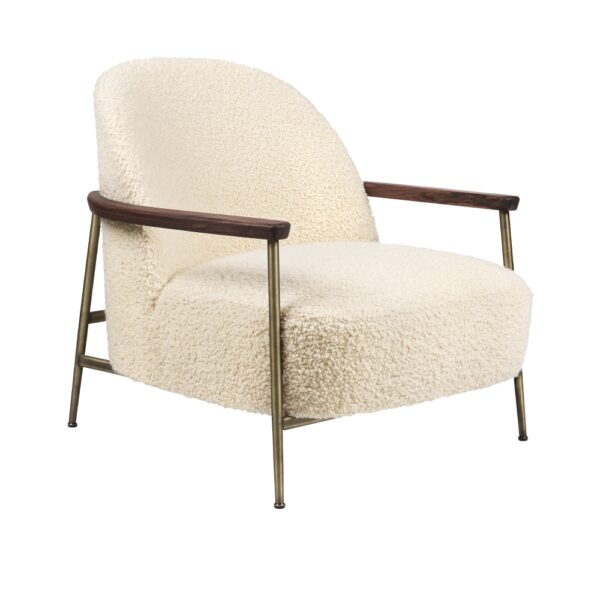 Sejour Lounge Chair W Armrest, Fully upholstered, American Walnut Oile