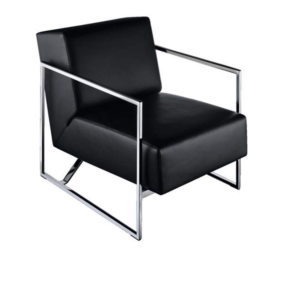 Sen Armchair 610-10, Polished Chrome-Plated, Leather Cat. 50 Rodeo-Sof