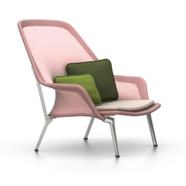 Slow Chair & Ottoman, Röd/Kräm, Polerat