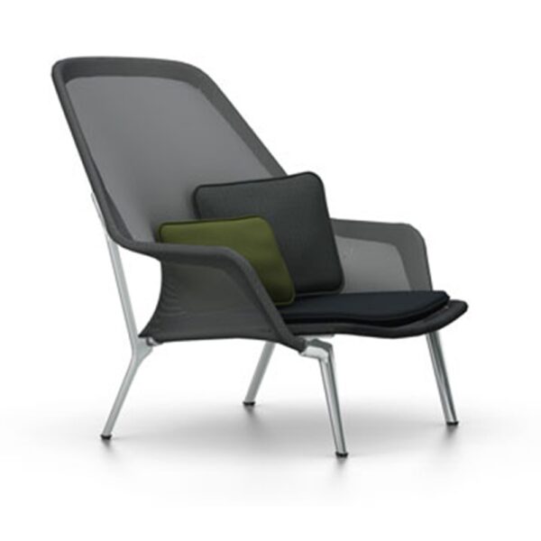 Slow Chair & Ottoman, Svart, Polerat