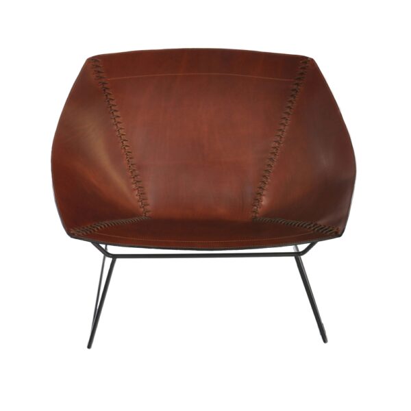 Stitch Chair, Black Steel Frame, Leather: Cognac