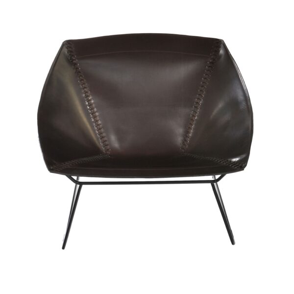 Stitch Chair, Black Steel Frame, Leather: Mocca