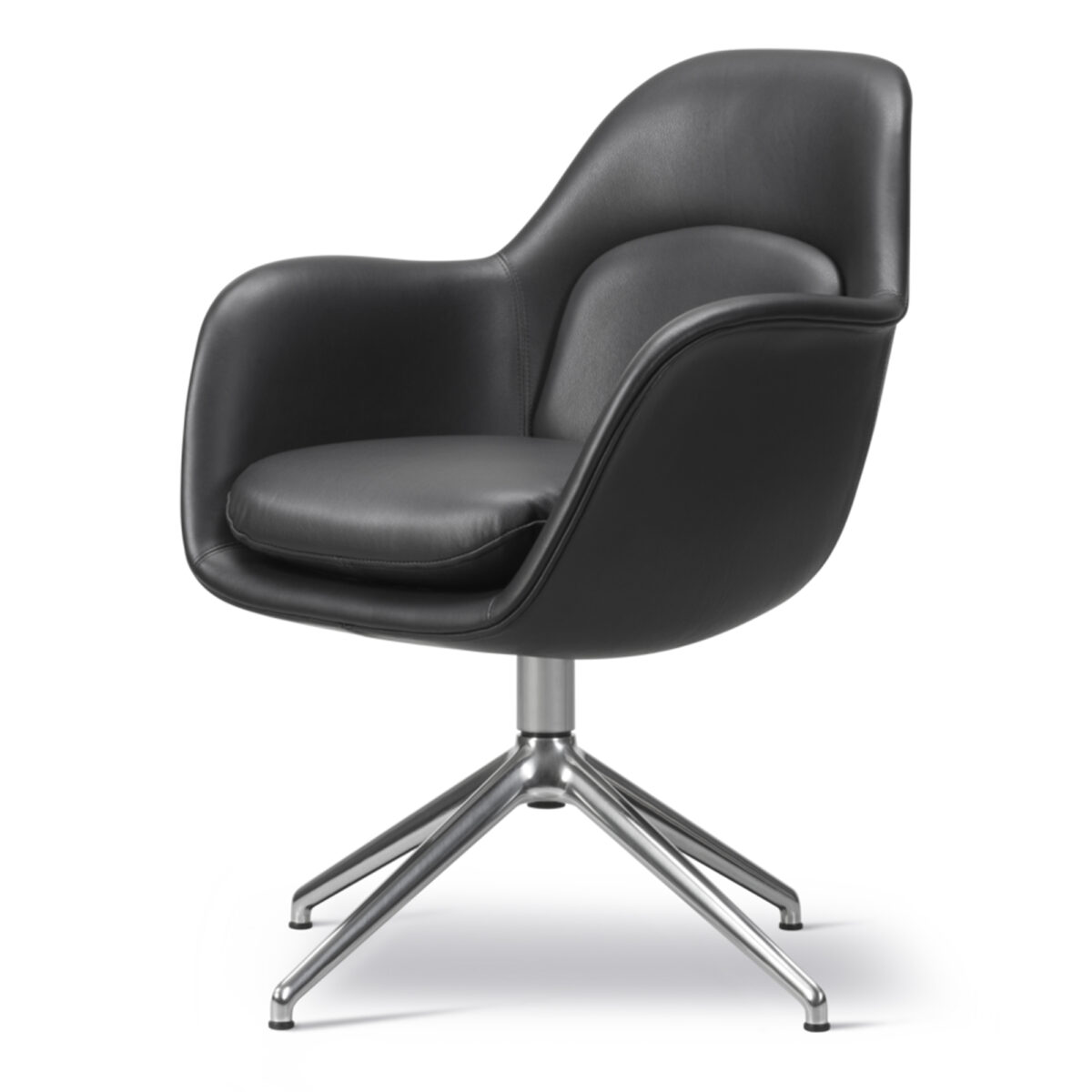 Swoon Dining Armchair 1779 Swivel Base Omni 301 Black / Polished Aluminium