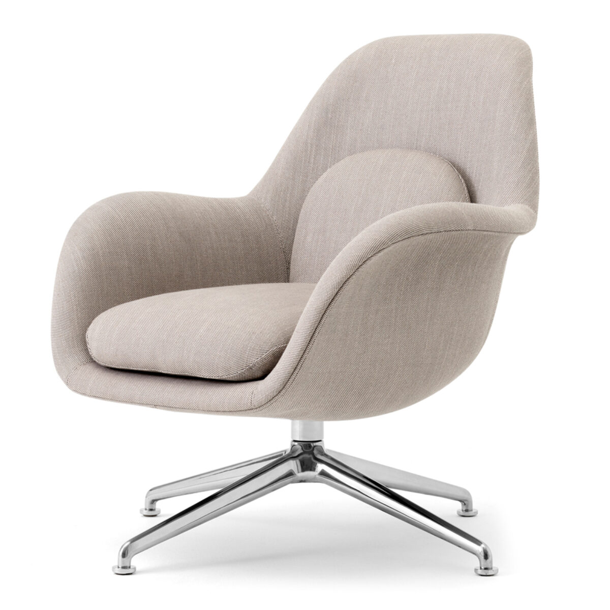 Swoon Lounge Petit Armchair 1776 Swivel Base Sinequanon / Polished Aluminium