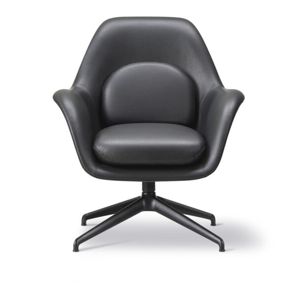 Swoon Lounge Petit Swivel Base, Black, Leather Cat. 1 301 Omni Black