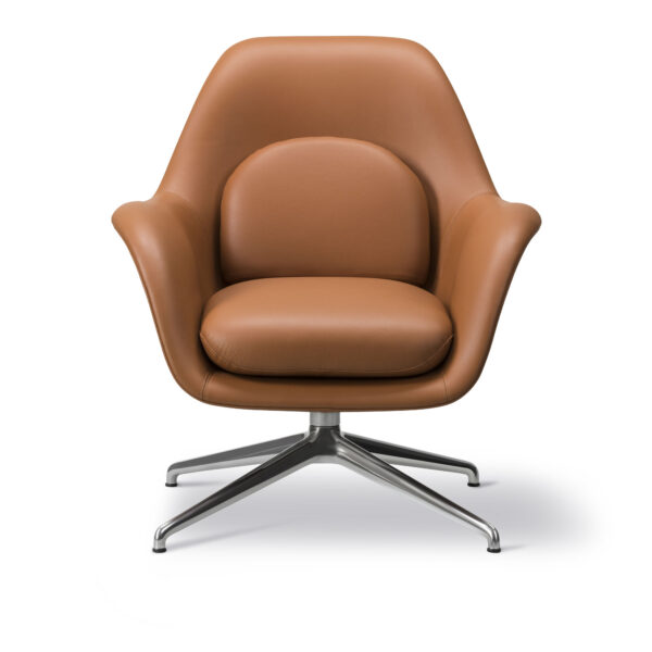 Swoon Lounge Petit Swivel Base, Chrome, Leather Cat. 1 307 Omni Cognac