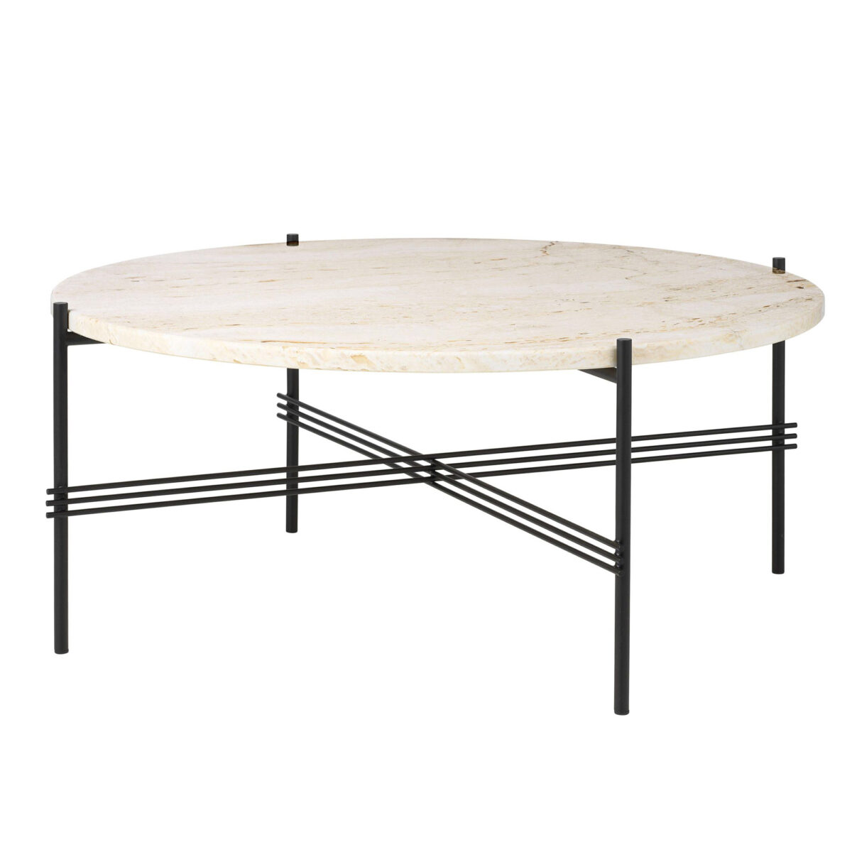 TS Coffee Table Ø80 cm White Travertine