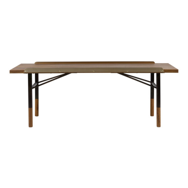 Table Bench FJ5512 Oljad valnöt med mässingskant